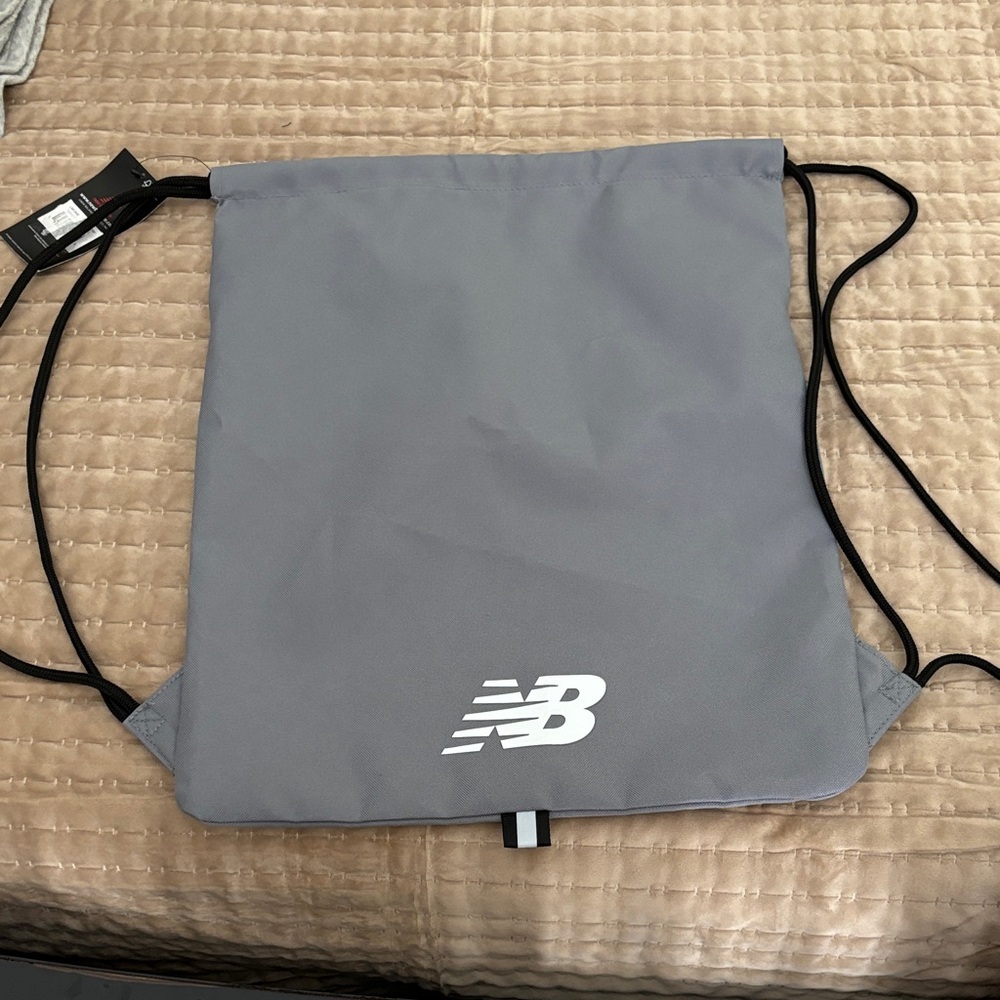 New Balance Gray Drawstring Backpack
